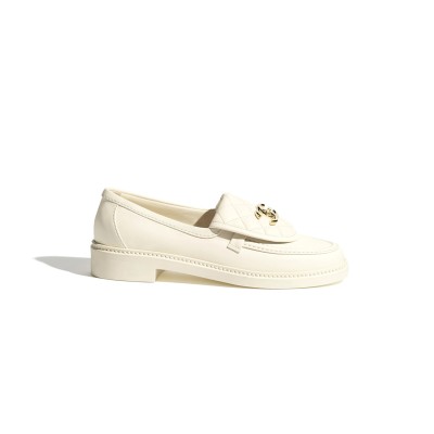 CHANEL QUILTED LEATHER CC TURNLOCK LOAFERS 